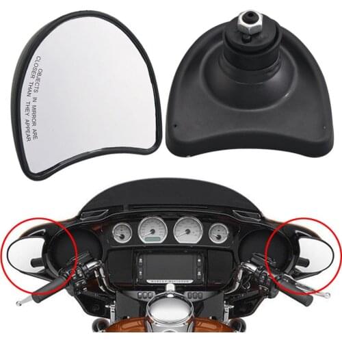 Motorcycle Black Fairing Mount Side Rear Mirrors For 2014-Current Harley Electra Street Glide
