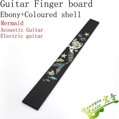 Ebony Wood Mermaid Color Shell Mosaic Finger board Guitar Fingerboard Guitar Making Wood Material