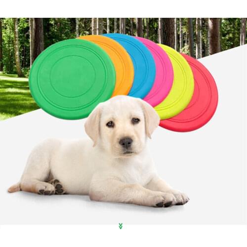 1pcs Interactive Dog Chew Toys EVA Floatable Resistance Bite Soft Rubber Puppy Pet Toy Dogs Training Products Flying Discs