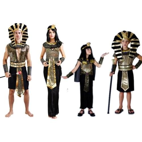 Cleopatra sexy ancient egyptian pharaoh costume clothing dresses kids girls boys children child costumes women men adult female