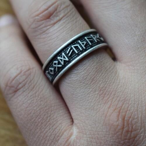 SanLan Viking Celtics Nordic Norse jewelry Viking Elder Futhark Rune Ring with full size