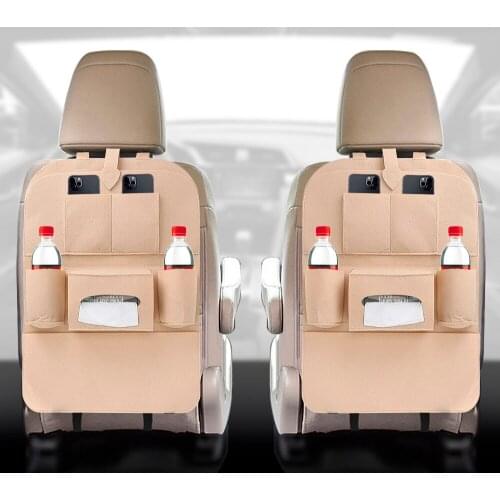 LEEPEE Car Organizer Universal Phone Tissue Drink Storage Bag Felt Car Back Seat Storage Bag Car Accessories Multi Pockets