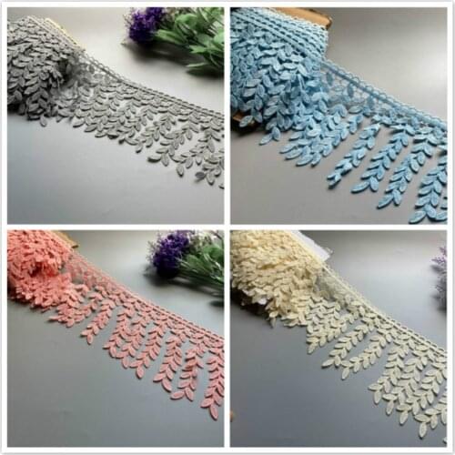 2 Yard Cotton Leaf Tassel Flower Fringe Embroidered Lace Trim Ribbon Fabric Handmade Sewing Supplies Craft Gift Decorative New