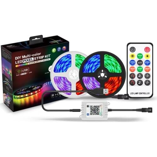 Dream Color WS2811 Strip Light 5V TV Backlight USB Flexible RGB Tape Led Lighting Music Control for Christmas Tree Decoration