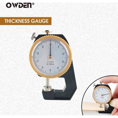 OWDEN Micrometer-Tester 0-10mm Dial Thickness Gauge Leather Paper Thickness Meter Tester