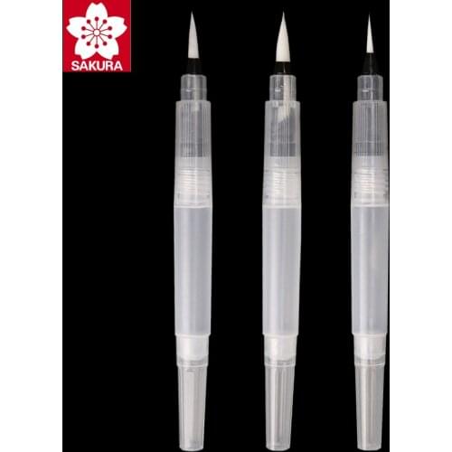 SAKURA Refillable Water Brush Soft Head Water Soluble Color Lead Solid Watercolor Paint Brush Hook Line Calligraphy Painting QR