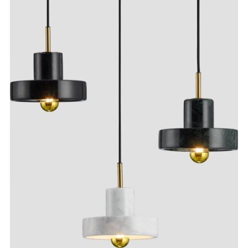 Nordic Style Simple Creative Pendent Lamp Bedroom Dining Room Living Room Bar Counter Pendent Lights Marble LED Hanging Lighting