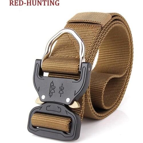 Mens Tactical Belt Military Nylon Belt Outdoor multifunctional Training Belt Combat Belts Sturdy Waistband