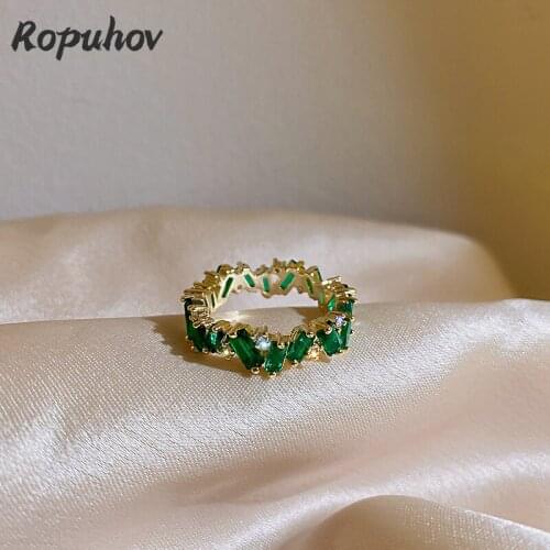ROPUHOV 2021 New Korean Trendy Diamond Zircon Ring Niche Design Japanese Light Luxury Net Red Fashion Temperament Hand Jewelry