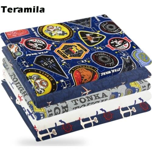 Teramila Half Meter Pattern Printing 100%Cotton Fabrics Designer Quilt Needlework Patchwork Handicraft for Sewing Purses Cloth