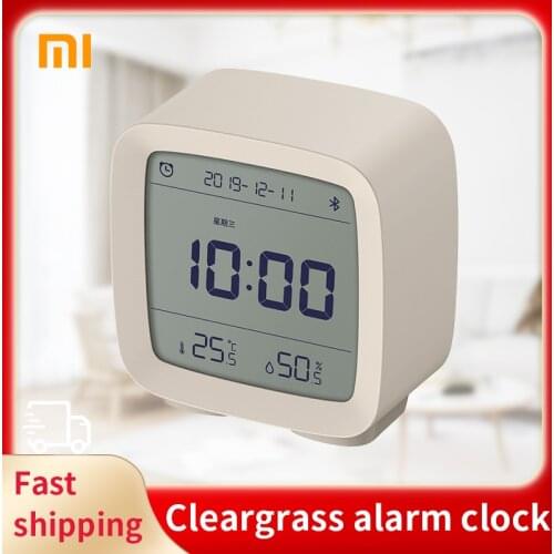 Xiaomi Cleargrass Bluetooth Alarm Clock Smart Control Temperature Humidity Display LCD Screen Adjustable Nightlight In Stock