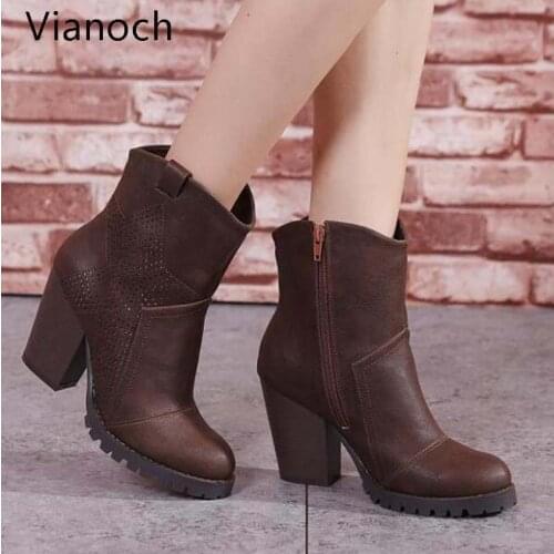 New Fashion Women Ankle Boots Platform Pumps Shoes Woman Heels Lady wo19058