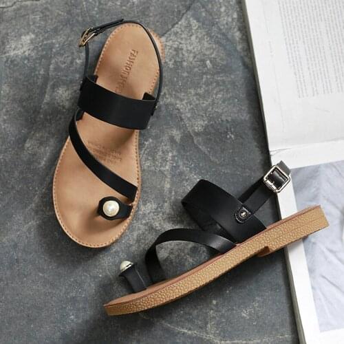Womens Sandals Women Summer Shoes Beach Low Heel Clip Toes Buckle Strap PU Leather Female Sandalias Ladies Casual Shoes 2021