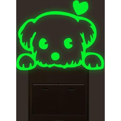 Animal unicorn monkey cover cartoon room decor 3D Silicone wall on-off switch light luminous Cute dog wall outlet sticker