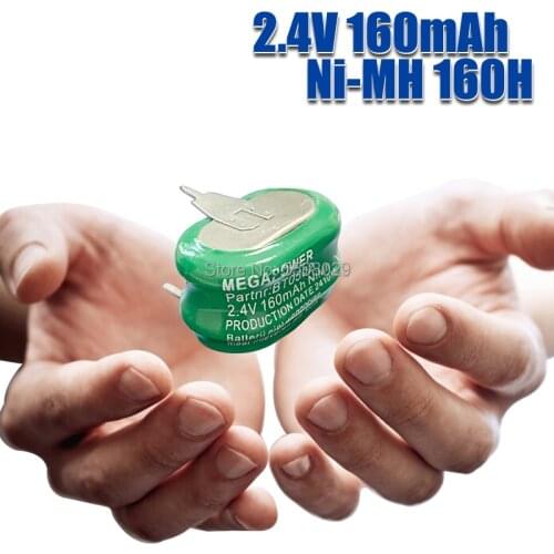 2.4V 160mAh NI-MH Rechargeable Button Batteries PLC industrial control battery