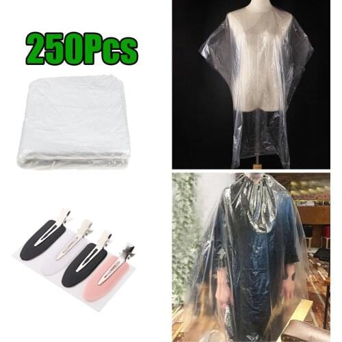 250x 47x63 In. Disposable Haircutting Capes And 4xClips Salon