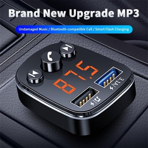 Car Bluetooth 5.0 MP3 Player Wireless Handsfree Aux Audio Receiver Auto FM Modulator 3.1A Fast Charger Car Kit FM Transmitter