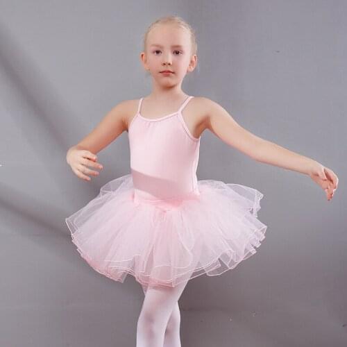Girls Ballet Dancing Dress Childrens Summer Sling Dance Suit Girls' Ballet Dress Dance Costomes Childrens Exercise Dress D0776