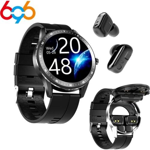 BTX6 TWS Wireless Blue Tooth Headset Smart Watch 2021 Smartwatch ECG Heartrate Monitor Temperature Test IP67 For Apple&Android