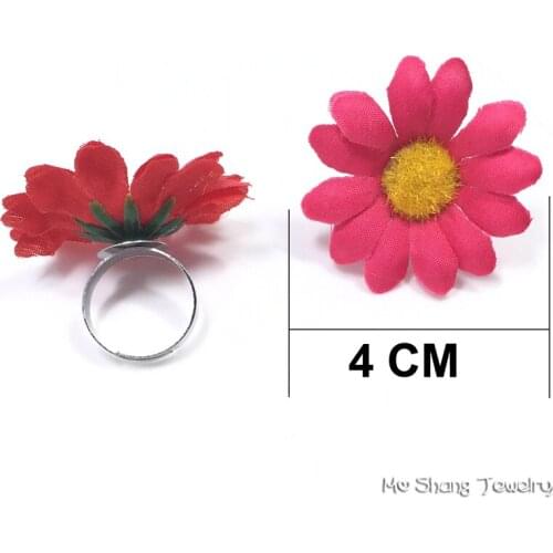DIY multicolor Daisy sun flower flower simulation ring beach holiday wedding photography portrait accessories