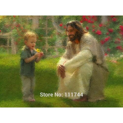 Painting christ portrait art jesus The Dandelion. oil on canvas wall decoration High quality hand painted