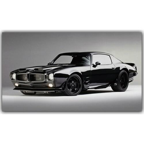 Classic Cool Firebird Black Sport Cars Poster Canvas Paintings Car Pictures Wall Art for Living Room Home Decor (No Frame)