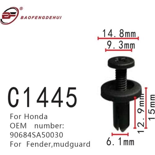 Mudguard Positioning Buckle For Honda 90684sa50030 Fender Clip Car Fastener
