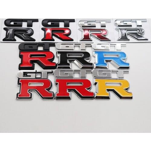 1pcs 3D GTR metal Front grill emblem Car logo Fender Tail side badge Creative decoration rear trunk emblem sticker Accessories