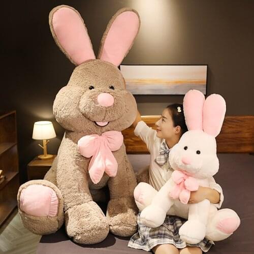 Cute American Rabbit Bunny Soft Plush Dolls Stuffed Giant Toys Cute Plush White Rabbit Pillow Children Girl Christmas Gift