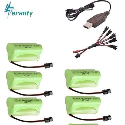 T Model ) Ni-MH 3.6v 2400mah Battery + USB Charger For Rc toys Car Tank Train Robot Boat Gun AA 3.6v Rechargeable Battery Pack