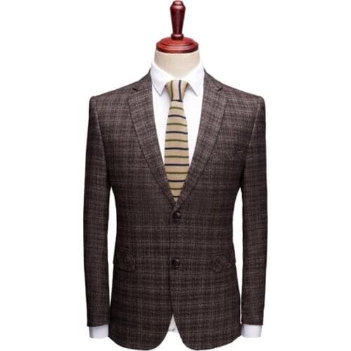 2019 Autumn Mens Fashion Classic Suit Jackets High Quality Blazers Men Jacket Coffee Color Casual Business Blazer