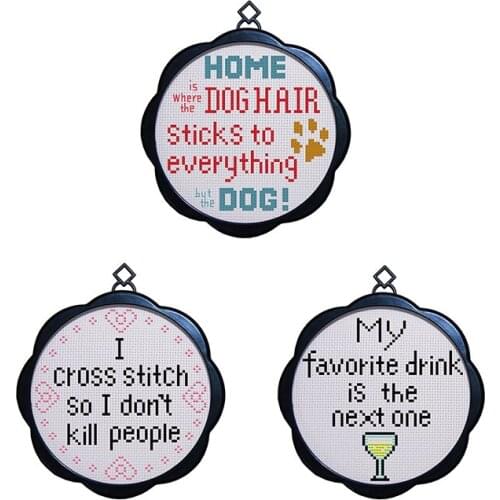 English characters cartoon Simple small photo frame cross stitch count print on canvas Chinese print embroidery needlework sets