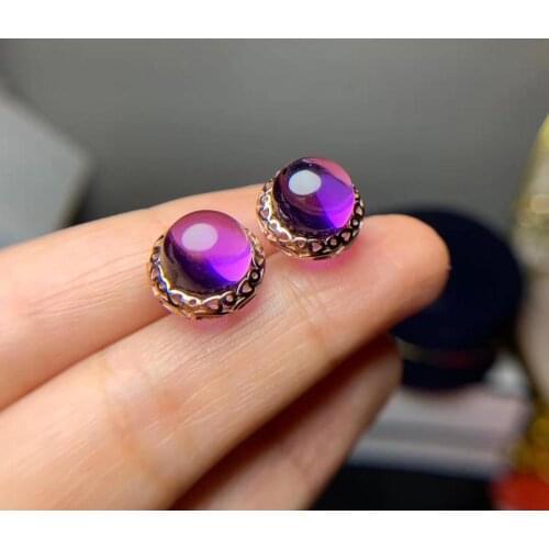 New Fashion Amethys Earring 925 Sterling Silver Fahshion Natural and Real Amethys Earring