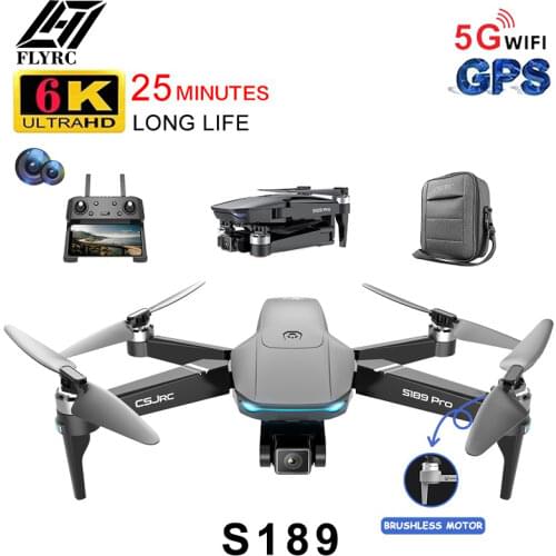 NEW RC Drone S189 GPS 6K HD Dual Camera 5G WIFI FPV Brushless Motor Foldable Quadcopter Helicopter Long Battery Life Gift Toy