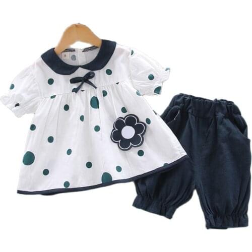 New Girls Baby Summer Clothing Sets Fashion Kids Flowers T-Shirt and Shorts 2pcs Outfits Children Casual Clothes 1-4Y