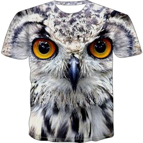 New Summer Owl 3D T Shirts Casual Streetwear Women/Men Fashion Cool Women Printed T-shirt Tops Tee Size 100-6XL