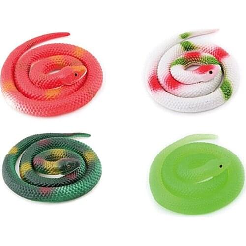 65cm Lifelike Realistic Trick Props Soft Simulation Snake Horror Spoof Fake Animal Model Gag Toys Joke Halloween Kids