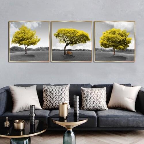 Nordic Posters And Prints Yellow Tree Canvas Painting Wall Art Pictures For Living Room Modern Home Decoration Abstract Painting