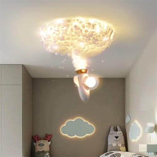 Nordic Jet Rocket Cotton Ceiling Lights Childrens Room Cartoon Decoration Bedroom Boy Girl Room Study Cloakroom Ceiling Lamps