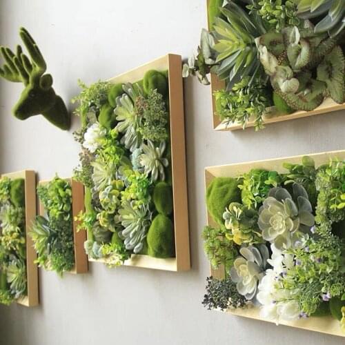 Mixed Artificial Succulent Plants Bouquet Decorate Painting Wall Decor Fake Plant