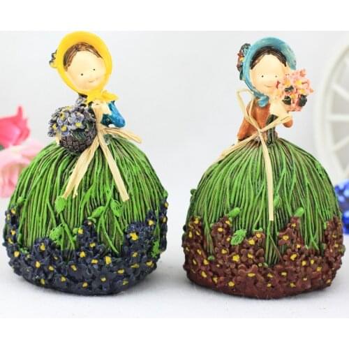 Resin lavender fairy miniatures figurines pastoral style Handicraft Furnishing Articles for home decor teraryum decoration