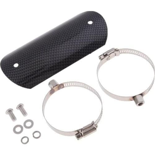 Carbon Fiber Heat Shield Curve Exhaust Muffler Pipe Cover Heel Guard Black Motorbike Parts La cubierta de escape couverture des