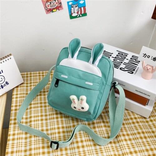 Trend Ins Cute Nylon Small Bag Four Seasons Universal 2021 New Cartoon Rabbit Messenger Female Student Single Shoulder Can Carry