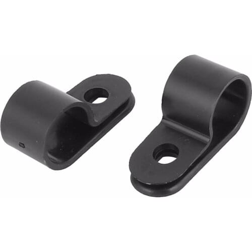 UXCELL 20Pcs Hot Sale Black Plastic R Type Cable Clip Clamp for 12mm Dia Wire Hose Tube 32 x 12 x 15mm