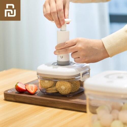 Youpin BUD Vacuum Freshness Box Fruit Box Lunch Box Portable Student Adult Plastic Food Sealed Box Storage Box Square Containers