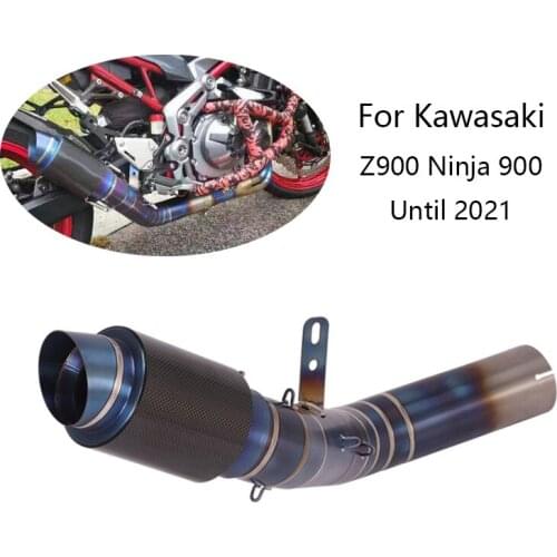 For Kawasaki Z900 Ninja 900 2017-2021 Motorcycle Exhaust Pipe Titanium Alloy Tail Escape Slip On Middle Link Pipe with Catalyst