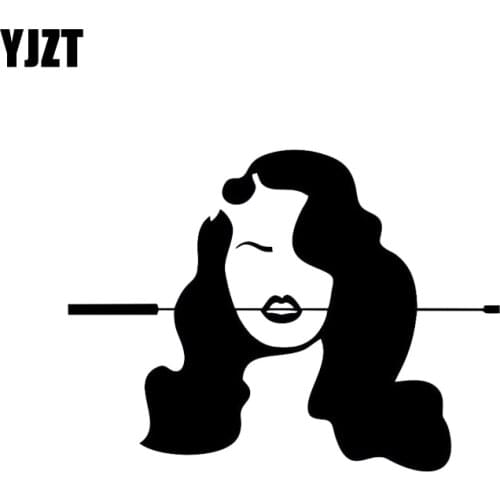 YJZT 13.6*10.1CM BDSM Shades Girl Bandage Submissive Sex Car Stickers Decals Vinyl Black/Silver C20-0076