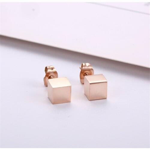 Women Fashion Geometric Squares Earring Contracted Temperament Punk Style Earrings