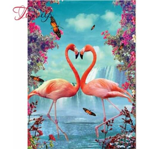 Animal Flamingo 5d bricolage | Peinture diamant, Kit de mosaïque, strass, broderie diamants, point de croix, décoration murale