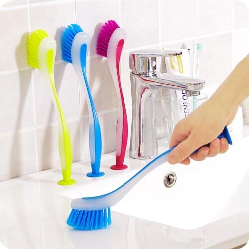 1pc Color Vertical Multifunctional Cleaning Brush Kitchen Dishwashing Brush Pot Brush Washing Brush Sink Cleaning